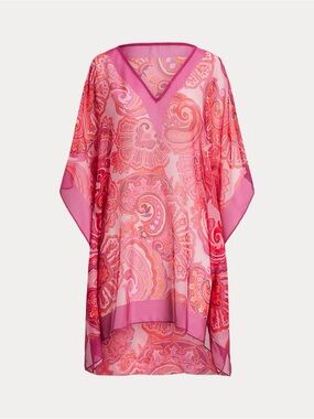 Ralph Lauren Paisley Chiffon Poncho Cover-Up